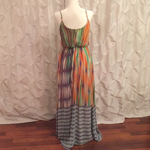 SOLD - Fable Maxi Dress Multicolored Sz S 100% - Picture 6 of 8